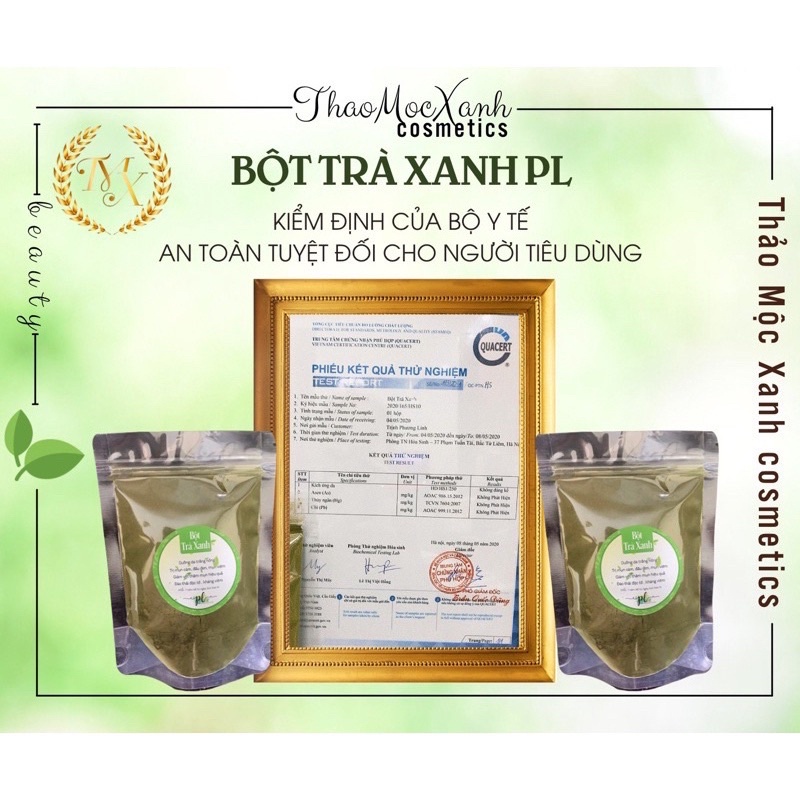 Bột Trà Xanh PL Cosmetic 100g Nguyên Chất