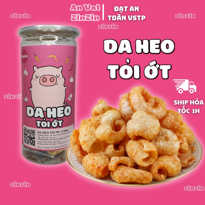 Da heo tỏi ớt 150g đồ ăn vặt Hà Nội vừa ngon giá rẻ Zinzin