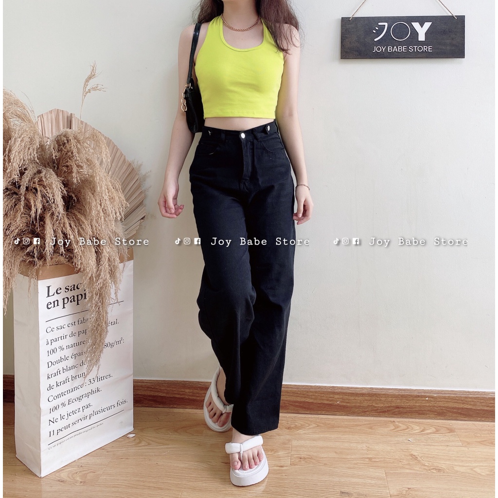 Áo croptop ba lỗ sexy JOY BABE 💘 thun xịn hack dáng co giãn 4, áo yếm tròng cổ cá tính, crop top sexy form ôm CROB 2