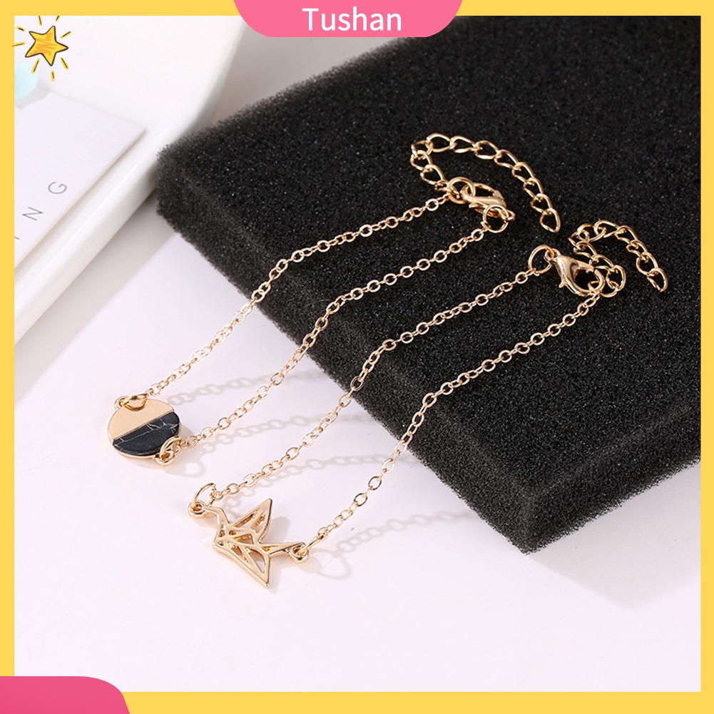 Bộ 2 vòng tay hình khung con hạc và hình tròn thời trang nữ tính