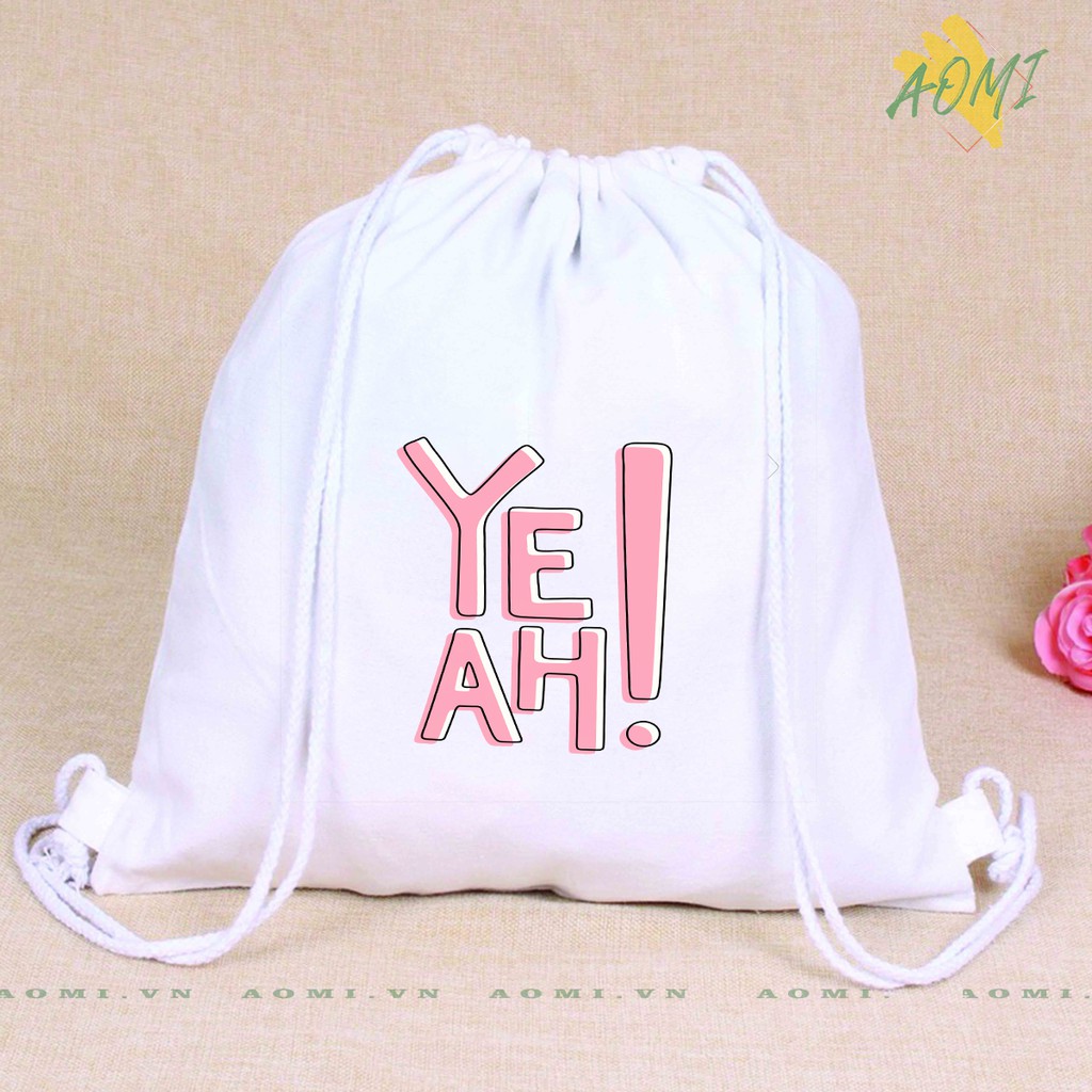 BALO SLOGAN HAY MINI AOMIVN DÂY RÚT NHỎ XINH UNISEX CHẤT CANVAS THỜI TRANG CUTE XINH ĐẸP TIỆN ÍCH DẠO PHỐ DU LỊCH