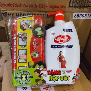 Sữa tắm lifebouy chăm sóc da tặng hộp bút