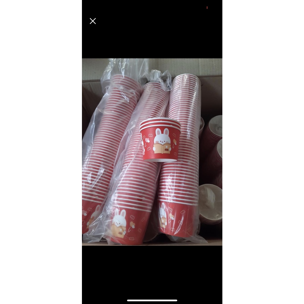 Set 100 cốc cừu giấy dùng 1 lần 240ml - KingPack