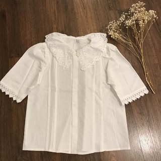 Áo sơmi cổ sen tay ngắn