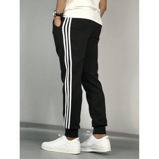 Quần Jogger Nam 3 Sọc Trắng - Quần Thể Thao Nam - Chất Liệu Thun Polyester Dày Dặn Co Dãn 4 Chiều Cao Cấp - QTT02 - HQ F