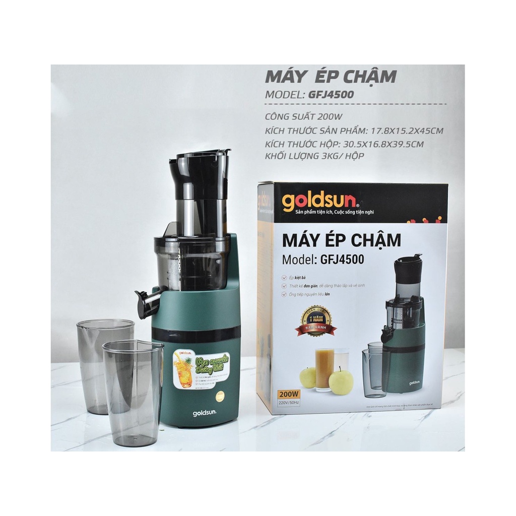 Máy ép chậm GOLDSUN GFJ 4500 ép kiệt đến 90%
