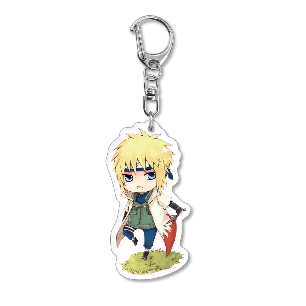 Móc khóa acrylic hai mặt in hình nhân vật Naruto 0Kakashi Hyuga Sasuke tùy chọn