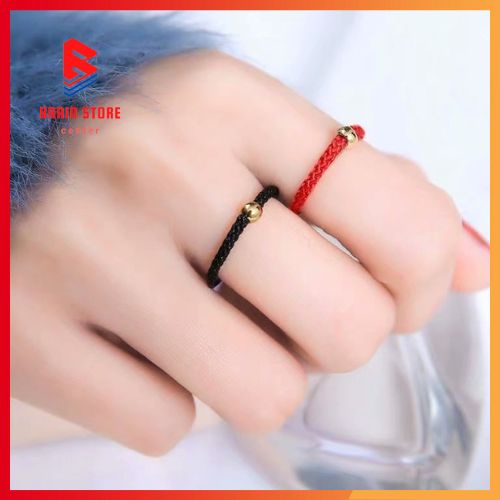 Nhẫn Đeo Tay Màu Đỏ Đen Họa Tiết Hổ Trung Hoa Dễ Thương Cho Nữ