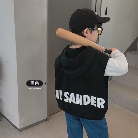 Áo hoodie không tay BXPB có khóa kéo phong cách Hàn Quốc thời trang năng động cho trẻ nhỏ 4-15 tuổi