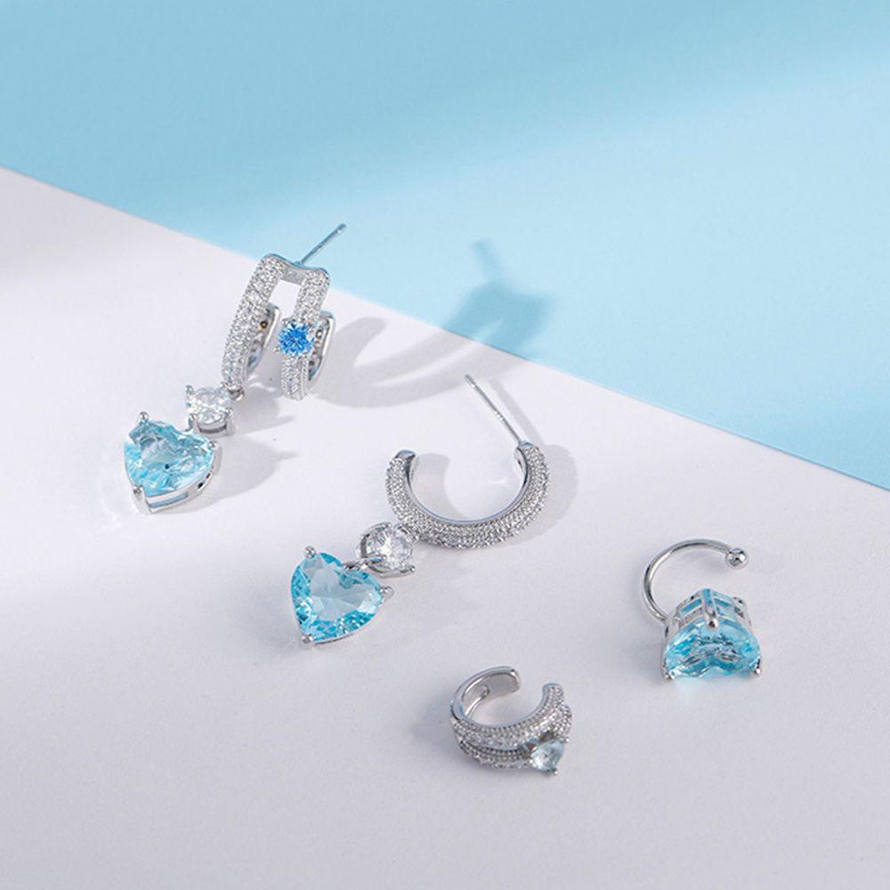 Khuyên Tai Dạng Kẹp Không Đối Xứng Phong Cách Vintage Thanh Lịch Cho Nữ