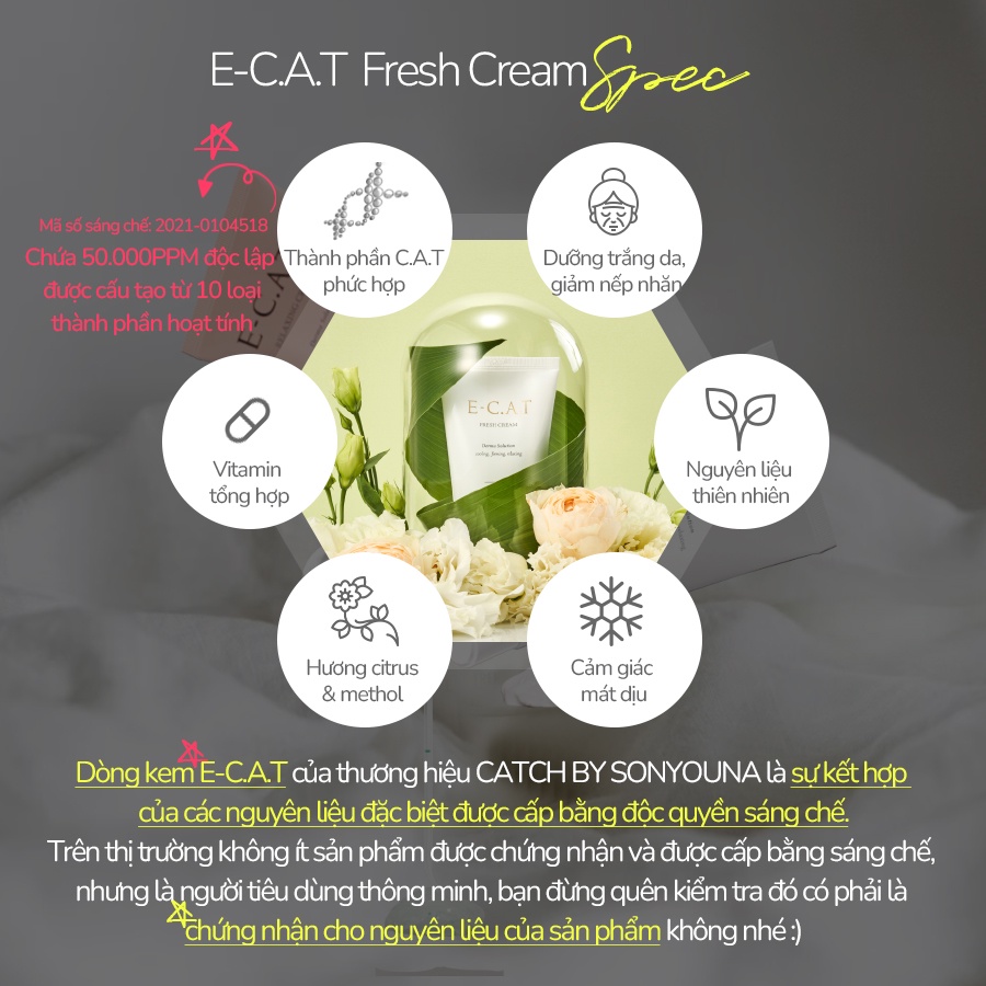 Kem Tan Mỡ Lạnh E-C.A.T Fresh Cream (200g)