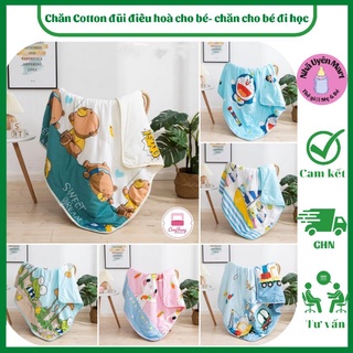 Chăn Cotton Đũi Điều Hoà Cho Bé- Chăn Cho Bé Đi Học