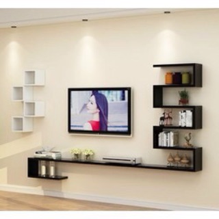 Kệ tivi gỗ trang trí treo tường lõi xanh