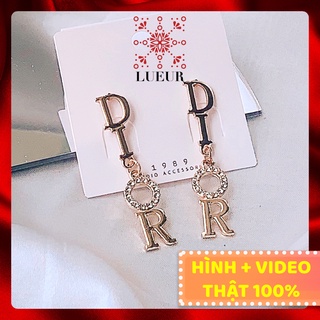 Bông tai nữ dài Dior màu vàng BT0054