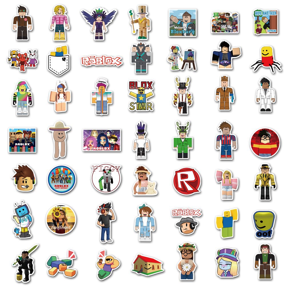 100Pcs/Set ❉ Roblox Series A VR Games DynaBlocks Stickers ❉ DIY Fashion Luggage Laptop Skateboard Decals Doodle Stickers