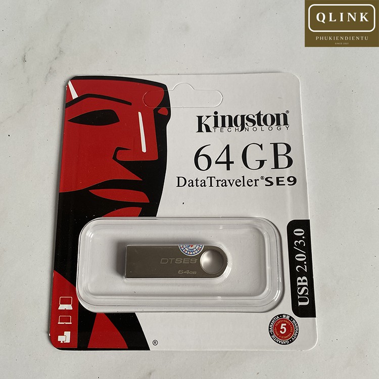 USB, USB Kington SE9 2.0 cực kì nhỏ gọn, độ bền cao vỏ kim loại chống nước, bảo hành lên đến 12T