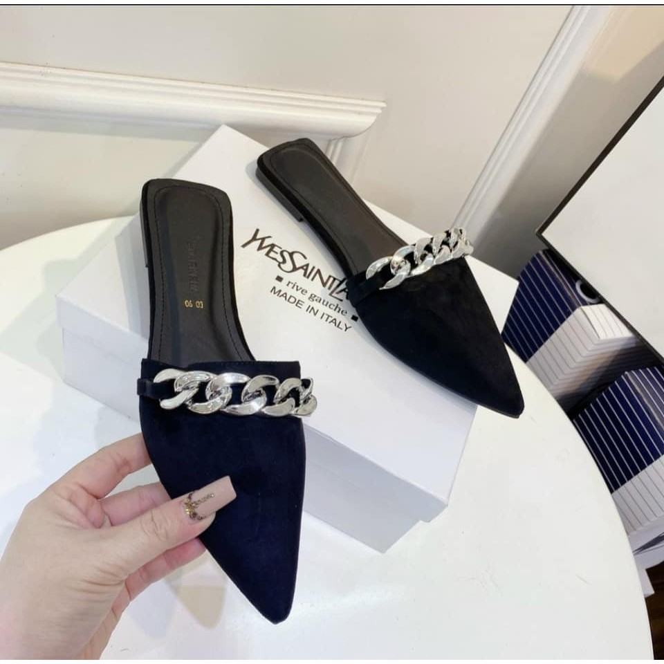 GIÀY SỤC MŨI NHỌN VIỀN XÍCH NHỎ | BigBuy360 - bigbuy360.vn