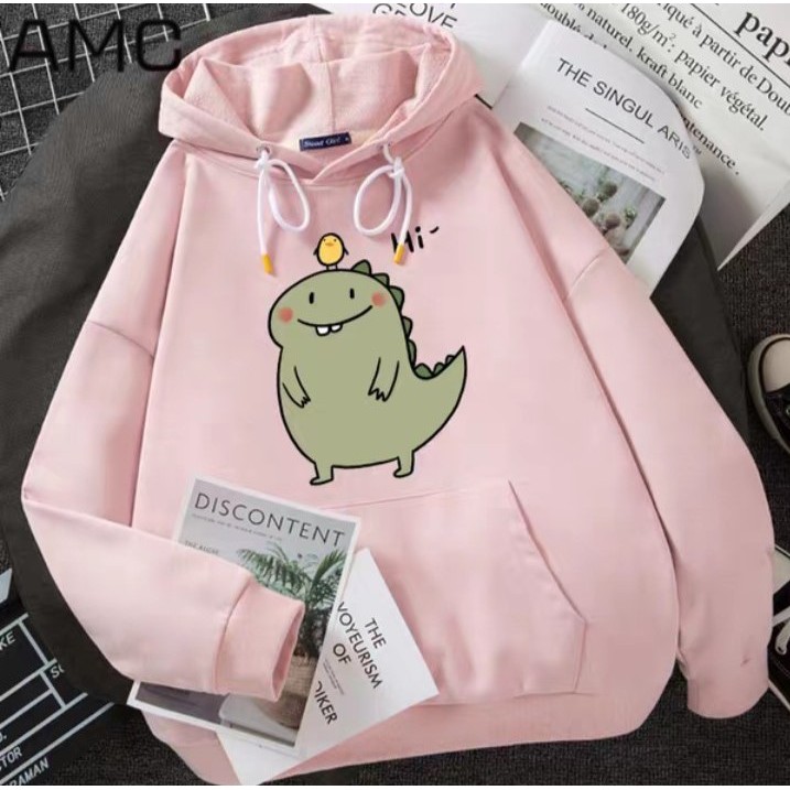 Áo hoodie khủng long đội trứng chất nỉ bông dày siêu ấm, phù hợp đi chơi, mặc ở nhà.