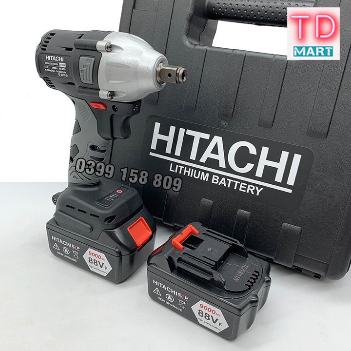 Máy Siết bulong, bắt vit Hitachi 88V Không Chổi Than Pin 10Cell