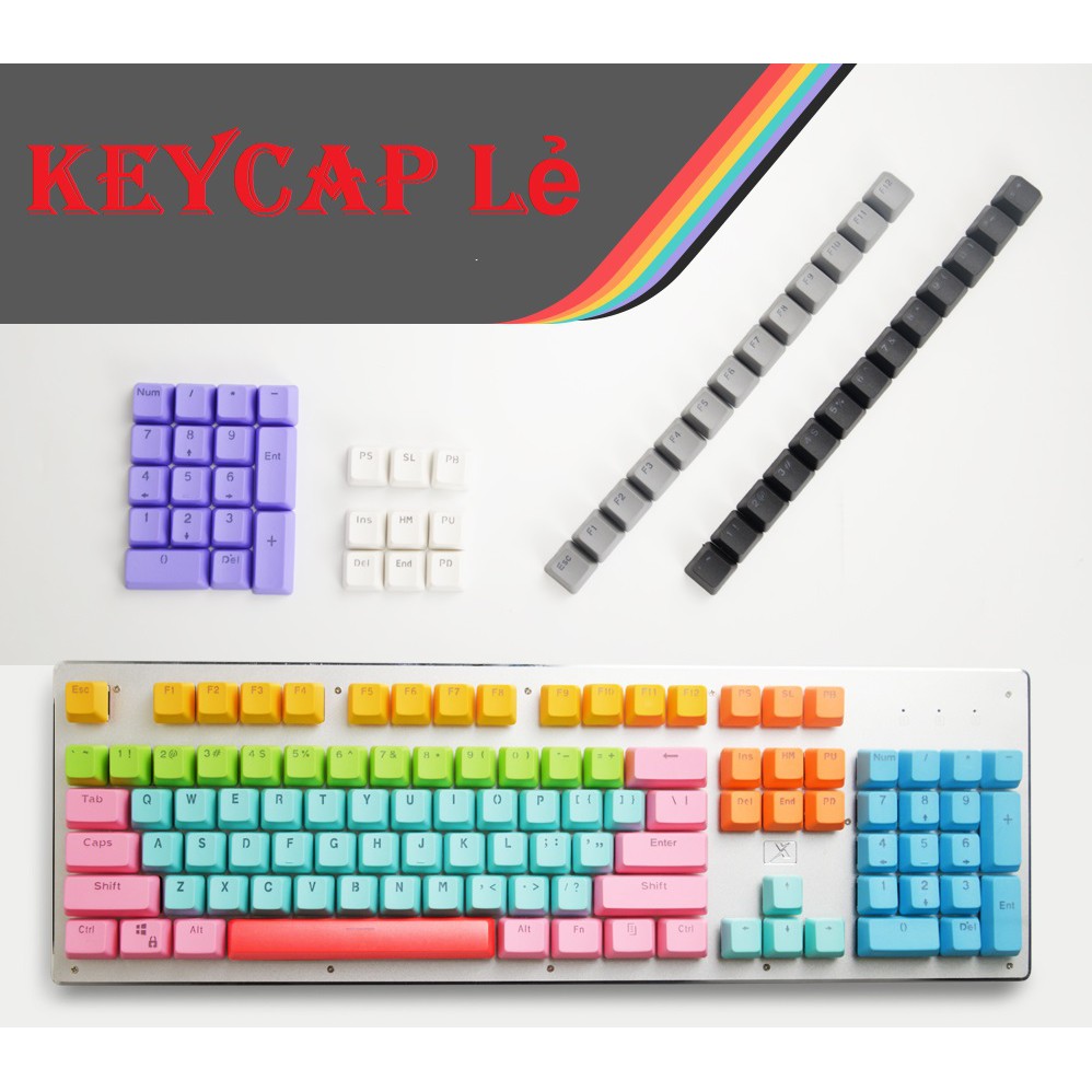 (có layout 61/64/68/71/82/84) Keycap lẻ xuyên led PBT doubleshot