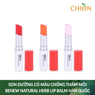 Son dưỡng có màu chống thâm và dưỡng ẩm môi Benew Natural Herb Lip Balm Hàn Quốc - Hàn Quốc Chính Hãng - Đỏ tươi