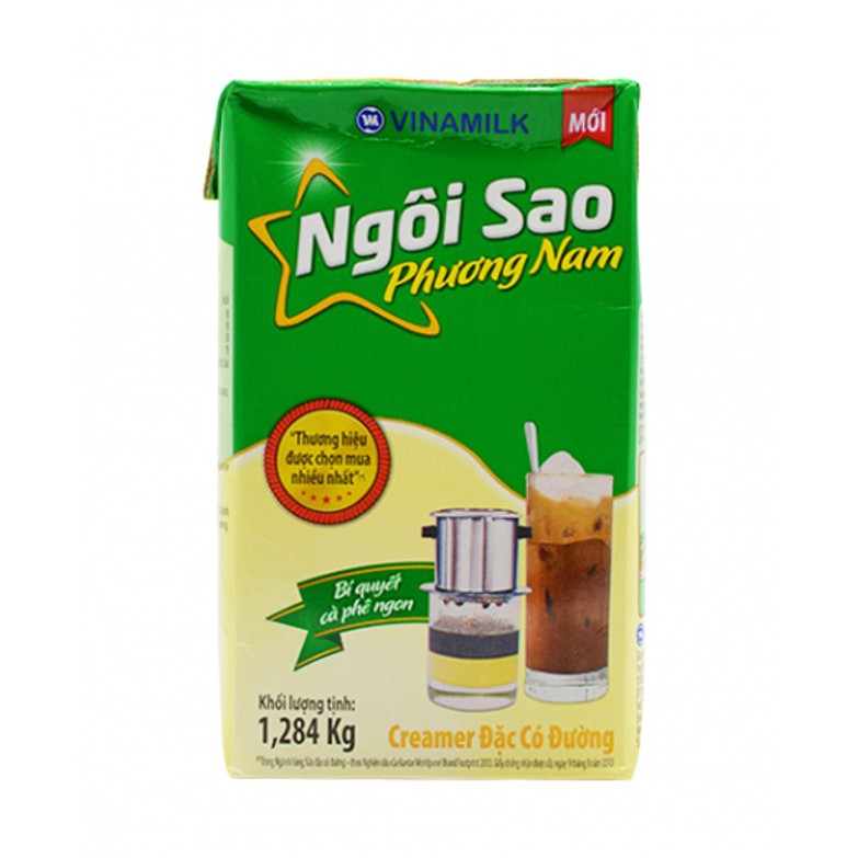 Sữa đặc có đường Ngôi sao Phương Nam Xanh lá hộp giấy 1284g (Date mới)