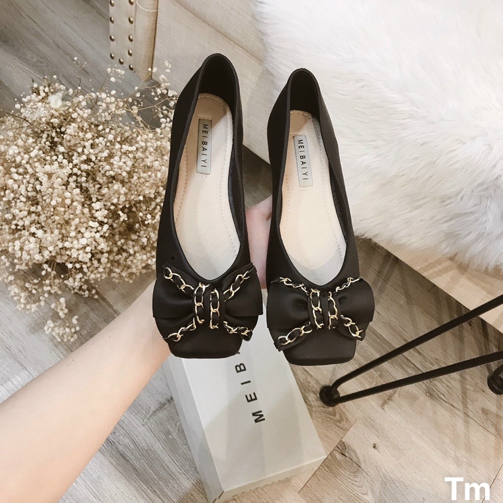 [Mã 33FASHIONSALE giảm 12% đơn 99K] Giày Bệt nơ xinh quảng châu da mềm/ ảnh thật 100%