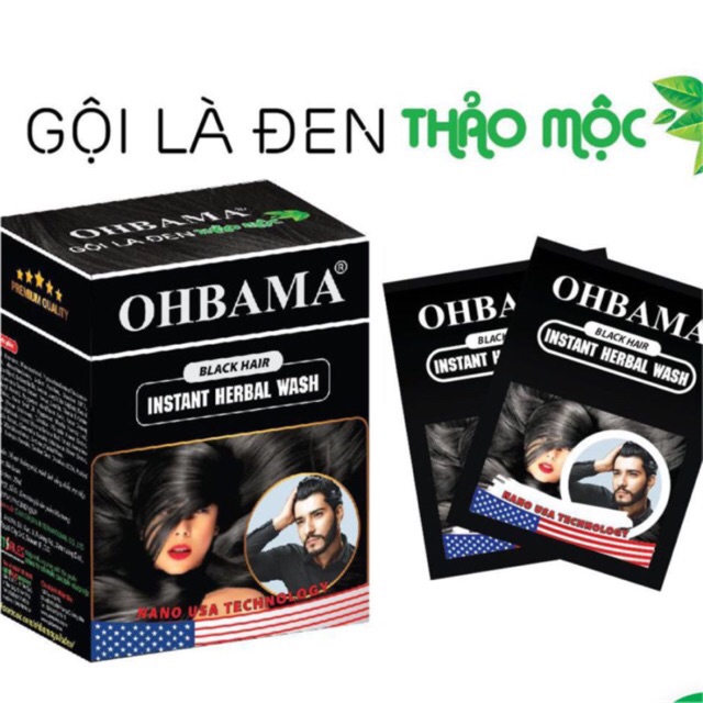 Gội là đen thảo mộc OHBAMA - đen tóc tự nhiên và bóng mựơt (giải pháp mới dành cho tóc bạc )