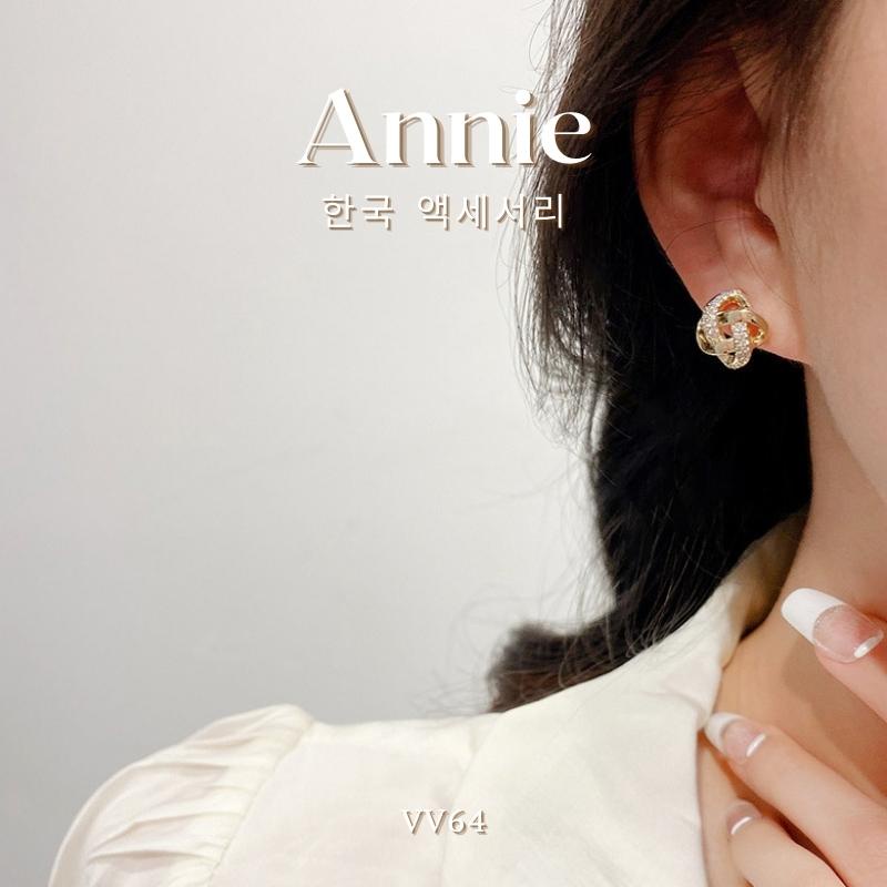 Bông tai xoắn đính đá cao cấp thời trang dành cho nữ Annie - VV64