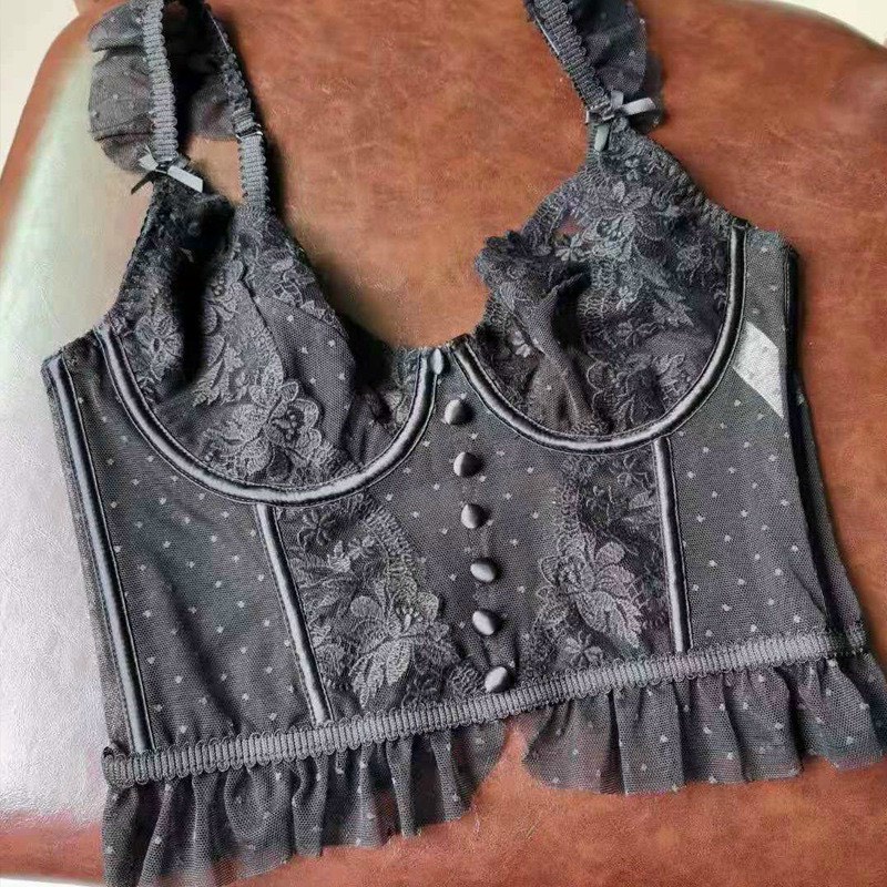 Áo Corset ren - Set Nội Y Ren Crotop Áo Gọng dẻo ôm Ngực Gợi Cảm - 6901