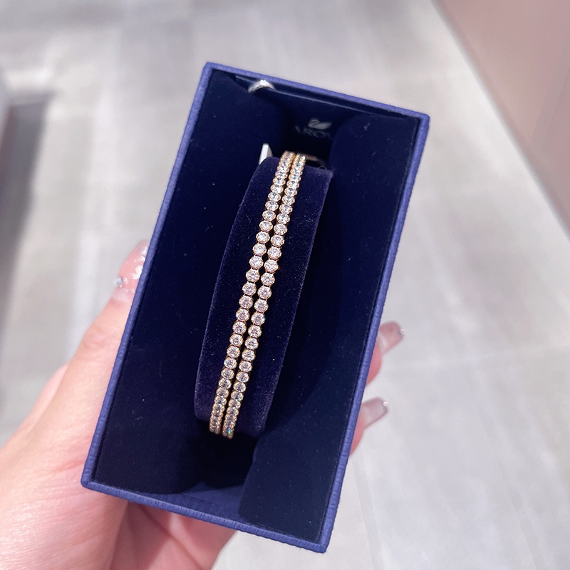 Vòng Tay Pha Lê Hai Hàng Kèm Hộp Quà