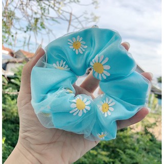 Dây buộc tóc SCRUNCHIES lưới cúc in