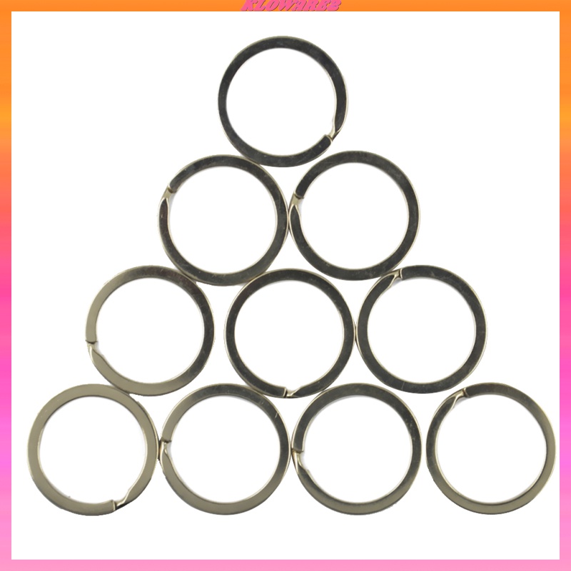 12x Keyring Flat Split Key Rings 28mm Nickel Plated Steel Hoop Loop Ring