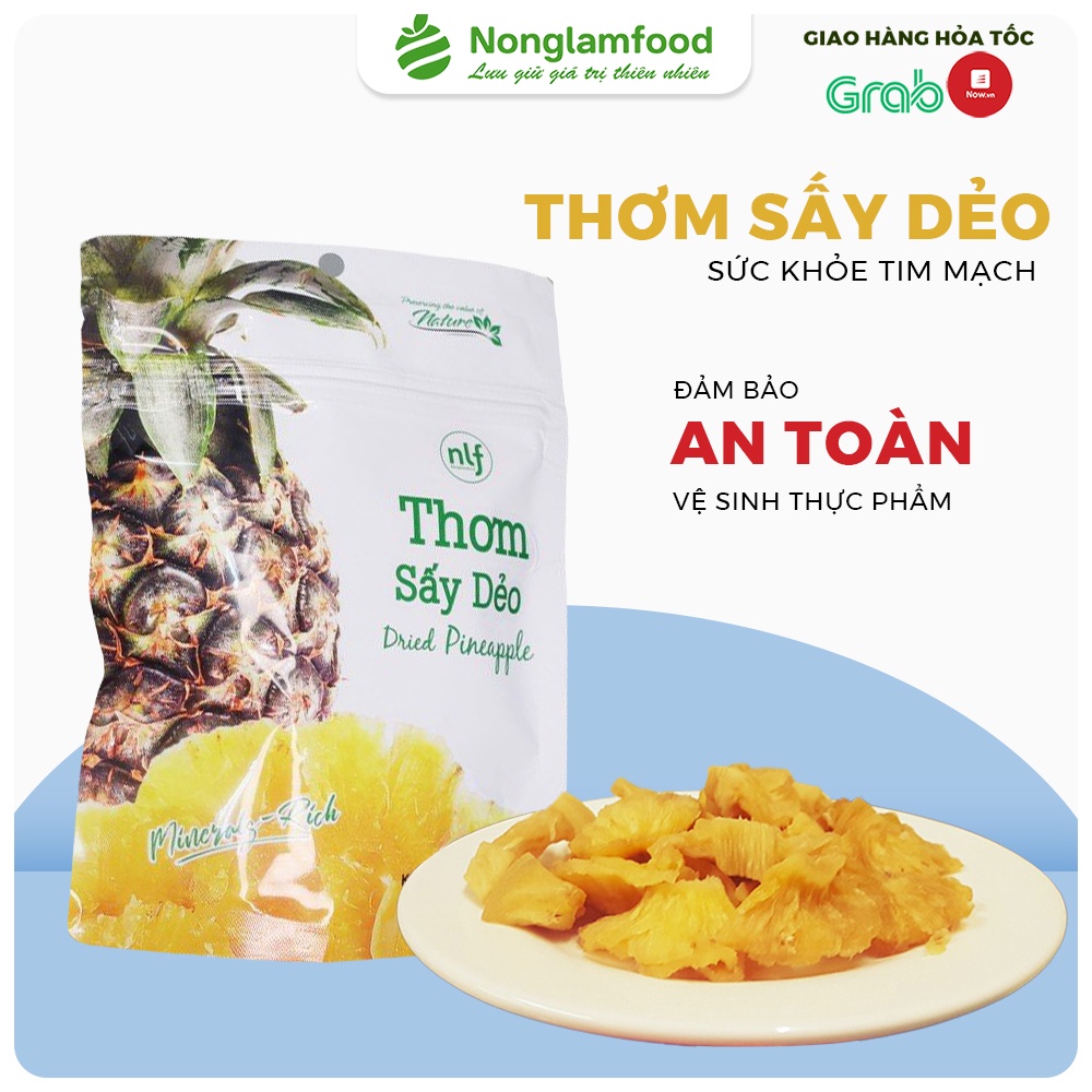 Dứa (Thơm) sấy dẻo gói 75g trái cây sấy dẻo Nông Lâm Food,đồ ăn vặt healthy,hỗ trợ giảm cân,ăn kiêng hiệu quả.