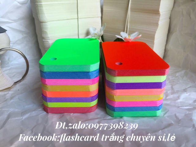 Thẻ dạ quang bo 4 góc Bộ Thẻ Học Thông Minh Flashcards Thẻ Học Ngoại Ngữ Anh Nhật Trung Hàn