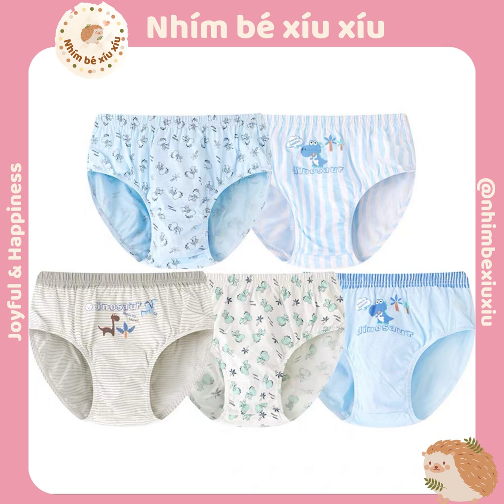 Quần sịp bé trai chất cotton  hình khủng long siêu nhân ô tô VT89