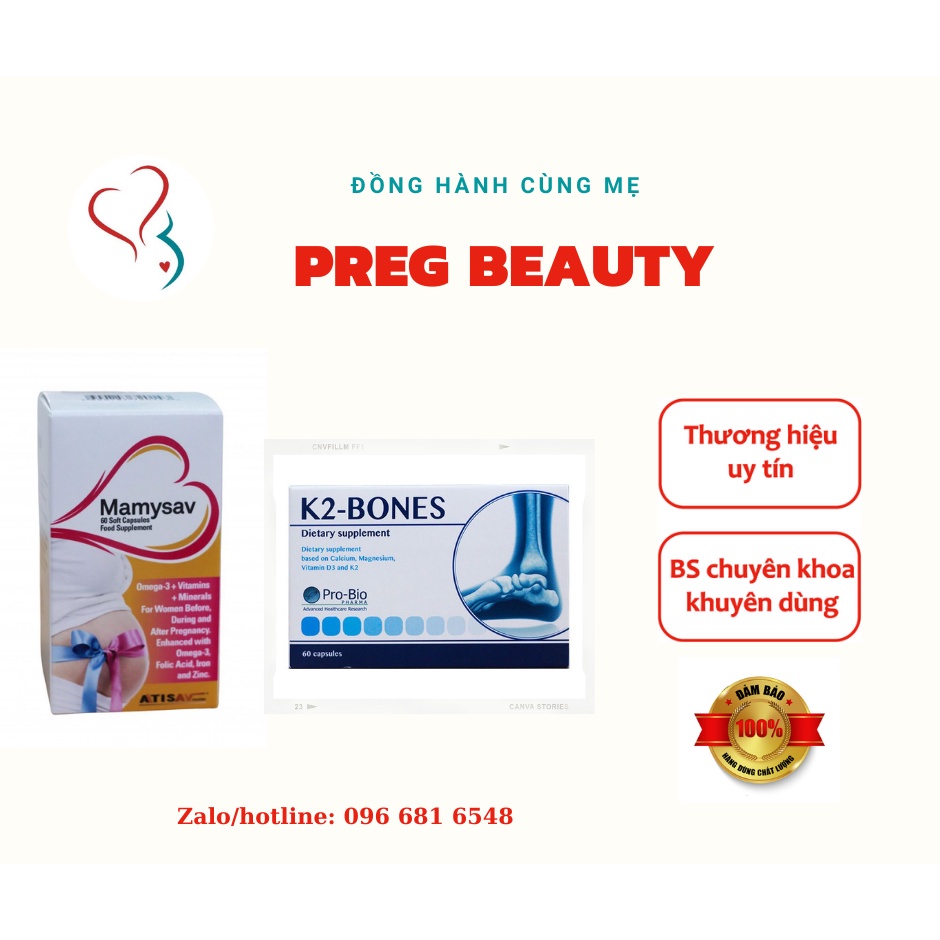 Combo Vitamin Tổng Hợp Mamysav và Viên Uống Canxi D3 K2 Bone