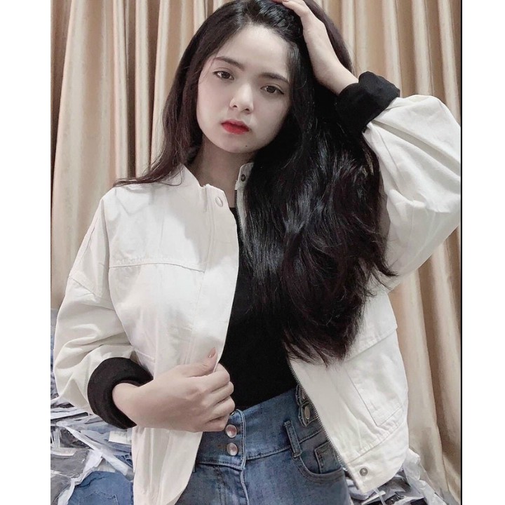 Áo khoác kaki nữ túi hộp mẫu trơn basic thời trang, K03 | BigBuy360 - bigbuy360.vn