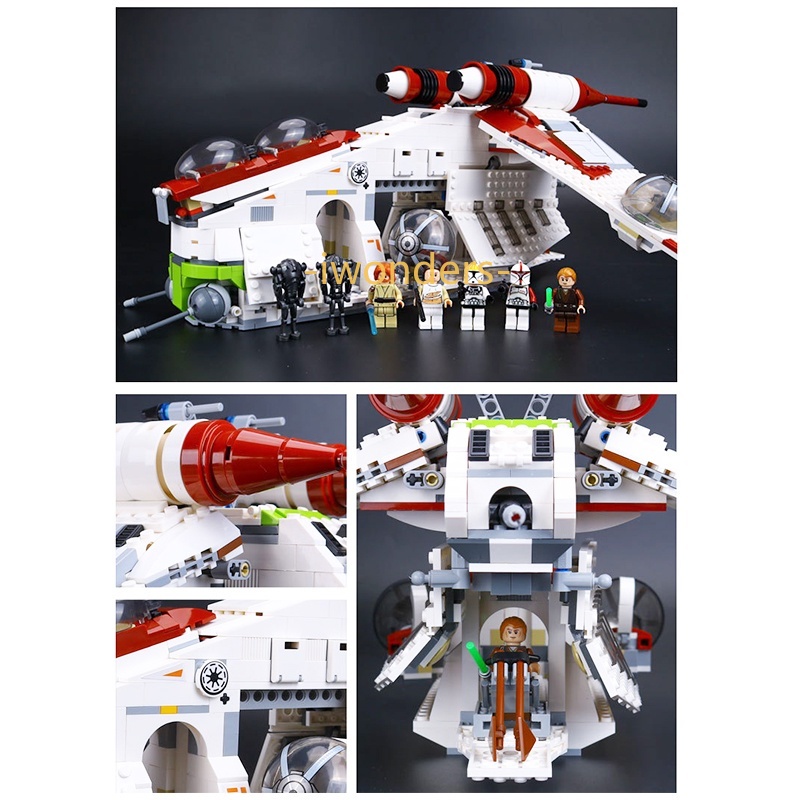 Khối Đồ Chơi Lắp Ráp Tàu Không Gian Khổng Lồ Obi-Wan Anakin Skywalker Gồm 7 Mô Hình Tàu Vũ Trụ Khổng Lồ MOC / 75021