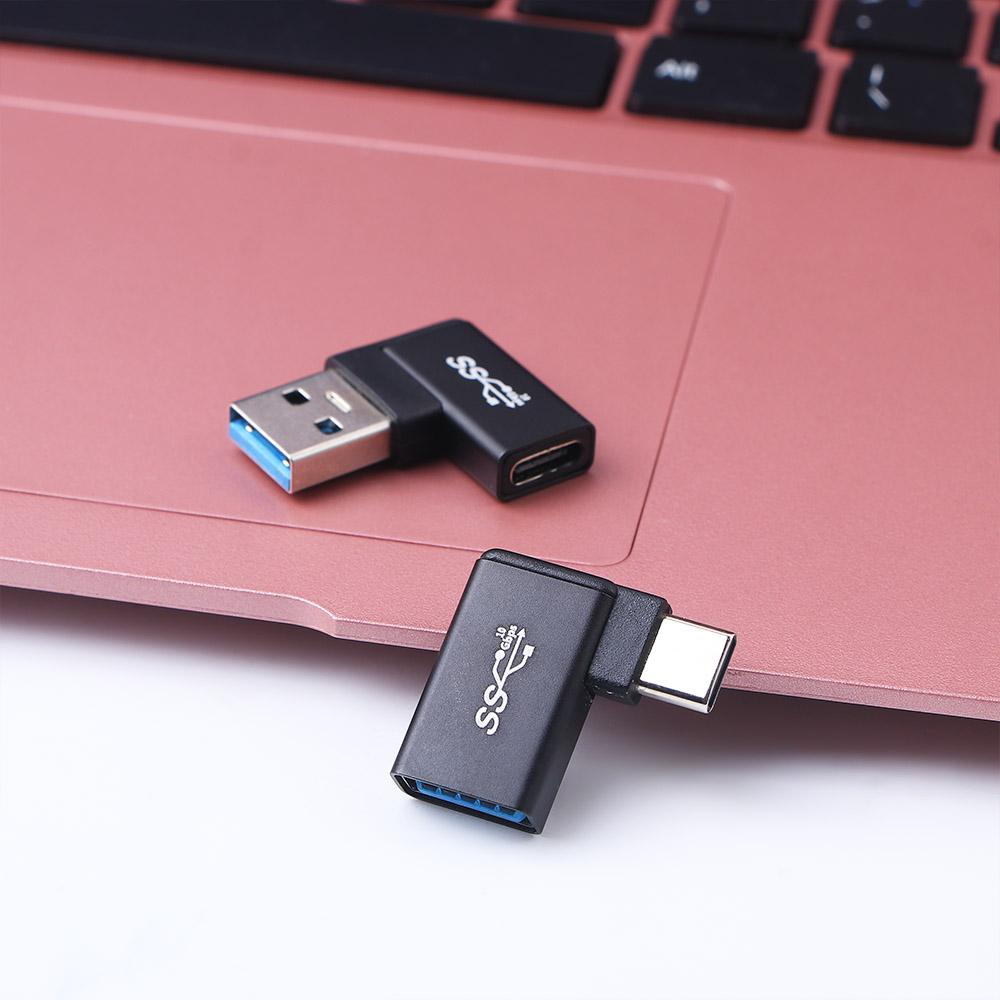 Đầu Chuyển Đổi USB 3.0 Sang Type C OTG 10Gbps 90 Độ 10Gbps Bằng Nhôm