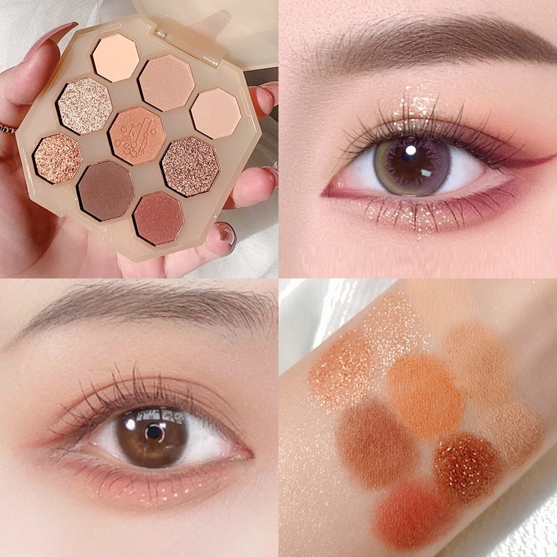Phấn mắt 9 Ô Meibaoge dạng nhũ &amp; lì
