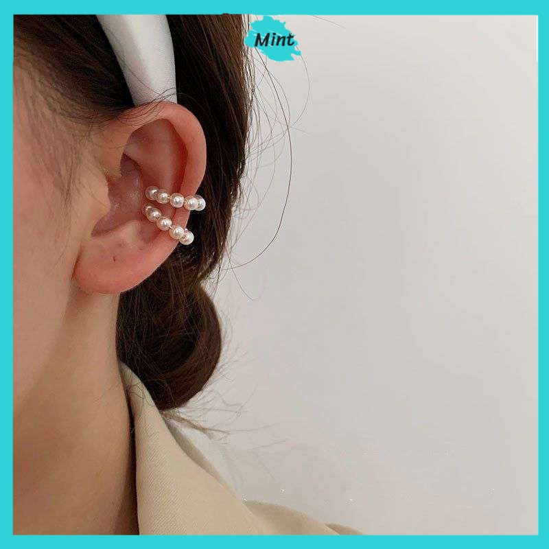 Bông Tai Nữ ❤️KHÔNG GÂY DỊ ỨNG❤️ Bông Tai Kẹp Vành Ngọc Trai Nhân Tạo - Khuyên Tai Hot Trend Hàn Quốc