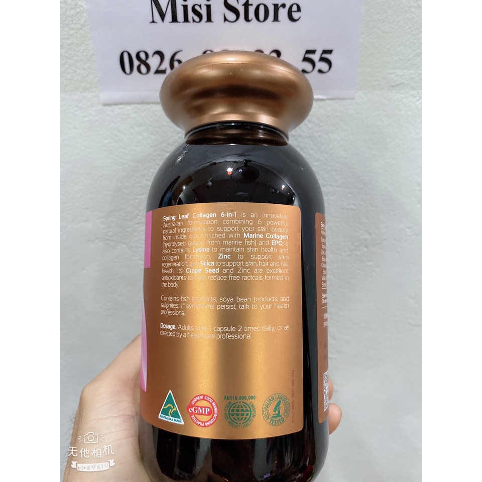 Viên uống Collagen 6 in 1 Spring Leaf Inner Beauty của Úc