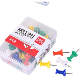 Đinh ghim bảng Deli - hộp 35 chiếc (2,3cm)