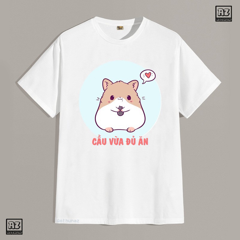 Áo thun Nam Nữ in hình Tết 2020 Chuột Hamster dễ thương - Cotton Thái M2367