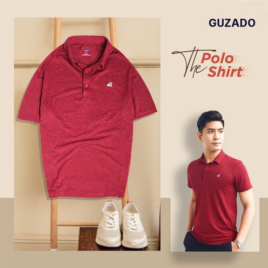 Áo thun nam GUZADO, Polo Coolmate Cao Cấp,Mềm Mịn Thấm Hút Cực Tốt KRP21-01,GPL01