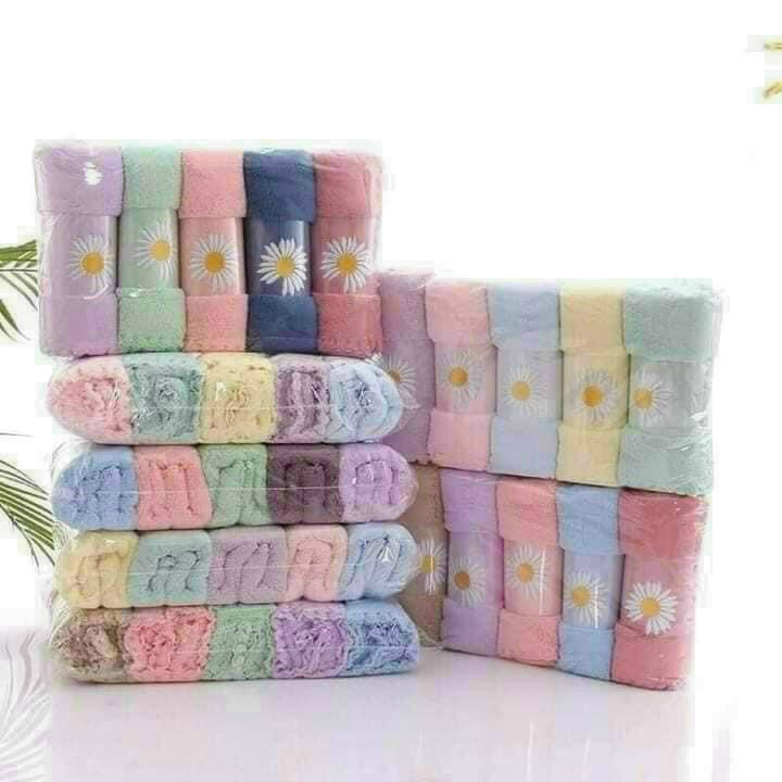 Khăn mặt hoa cúc XUẤT HÀN siêu mềm 100% cotton 35x75 cm