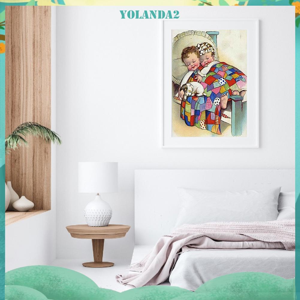 Tranh đính đá kim cương toàn bộ 5D DIY hình em bé đang ngủ đáng yêu