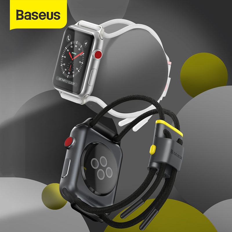 Baseus Let's go Lockable Cord Strap For Apple Watch Series 5/4/3 (38mm 40mm 42mm 44mm) with Strap Storage Slot Cutout Strape