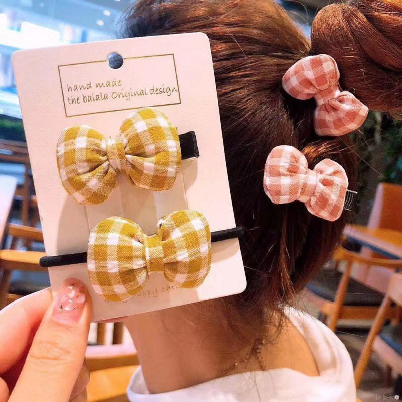 Babyme Girls Hair Clips Cute Bow Hair Pin Rope Ponytail Set Children Princess Hair Accessories